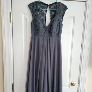 Morilee by Madeline Gardner charcoal gray bridesmaids dress size 6